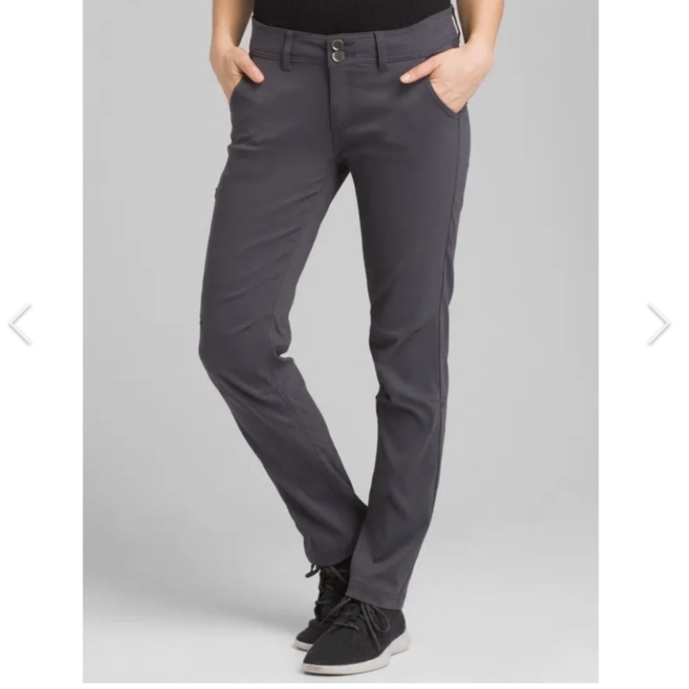 PRANA HALLE STRAIGHT LEG WOMEN'S pants Gray Convertible Pockets Nylon Eco Sz 12